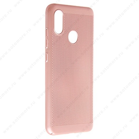 Накладка пластиковая перфорированная для Xiaomi Mi 8 розовый