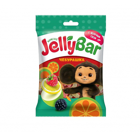 ЧЕБУРАШКА JELLYBAR Мармелад жевательный 1кор*6бл*15шт, 65г.