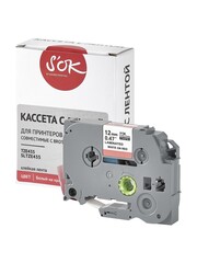 Кассета с лентой S'OK by Sakura Printing TZE435 для Brother,  белый на красном, 12мм, 8м , наклейка