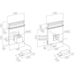 Вытяжка Elica PANDORA BL/F/90 схема