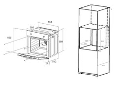 Встраиваемый духовой шкаф Maunfeld EOEC 586 схема встраивания