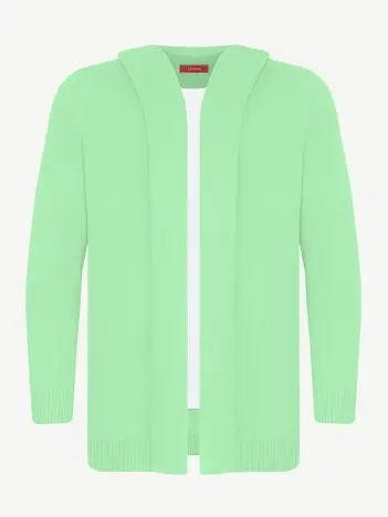 Кардиган с капюшоном из мягкой шерсти