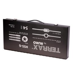 Набор метчиков и плашек M3-M20 54пр HSS-G Terrax by Ruko A245040