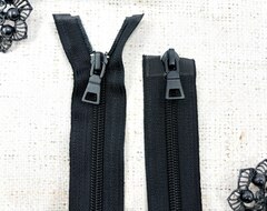 Молния спираль, Т7, L 95 см, 2 бегунка, чёрный