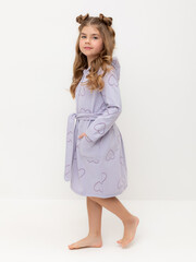 халат  для девочки  К 5763/лепесток орхидеи,контурное сердце