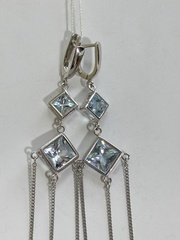 Топаз микс (серьги из серебра)