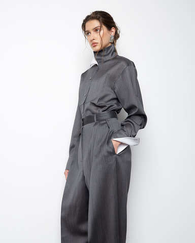 Рубашка из шерсти и шелка Диор серый