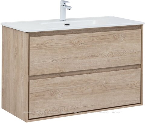 Aquanet 340339 Тумба с раковиной Милан (Flash) 100 цв. дуб светлый (340339)