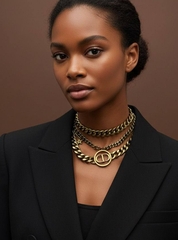 Колье многослойное с подвесками style by DIOR в винтажном стиле