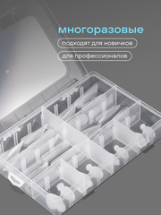 Набор верхних форм для наращивания + силиконовые трафареты №1 (4 вида 12 размеров 192/96 шт)