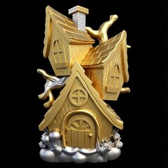 Силиконовый молд № 425 домик Скворечник 2 D ( серия домики для гномов и фей)