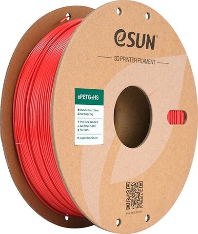 Пластик для 3D-печати eSUN PETG+HS, 1.75 мм, 1 кг, красный, PETG+HS175R1P1