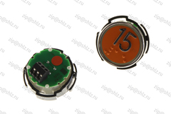 Кнопка (кнопочный модуль) RT42 RUS "15 Этаж", круглая, красная подсветка, Брайль.