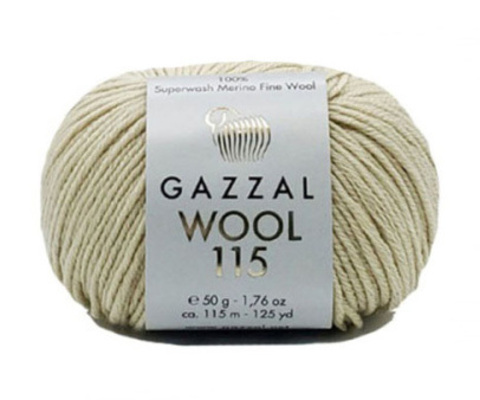 Пряжа Gazzal WOOL 115 3302 натуральный (уп.5 мотков)