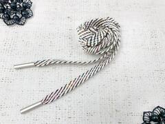 Шнур, ш. 1 см, L 125 см, белый с цветной нитью