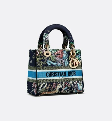 Женская сумка Dior Lady D-lite, модель среднего формата черный