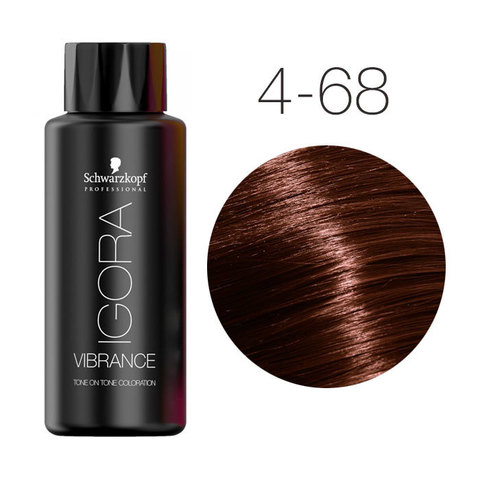 Schwarzkopf Igora Vibrance 4-68 (Средний коричневый шоколадный красный) - Безаммиачный краситель для окрашивания тон-в-тон