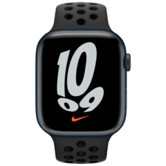 Смарт часы Apple Watch Nike Series  7 GPS, 45mm Midnight Aluminium Case with Anthracite/Black Nike Sport Band - Regular(MKNC3GK/A)