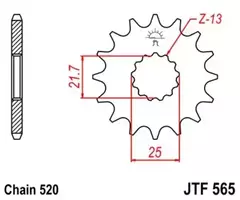 Звезда мотоциклетная JT JTF565.13SC самоочищающаяся