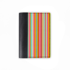 Обложка на паспорт комбинированная «Цветные линии», черная