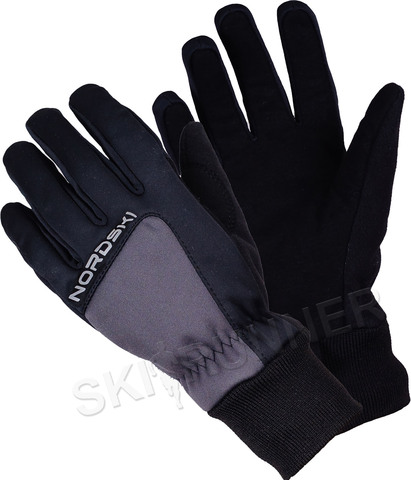 Теплые лыжные перчатки Nordski Arctic Black-Grey 2022-23