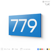 Номер на дверь 779, табличка на дверь для офиса, квартиры, кабинета, аудитории, склада, голубая 120х70 мм, Айдентика Технолоджи
