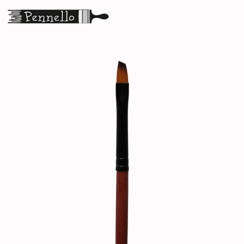 кисть Pennello жесткая синтетика скошеннаяя №4, короткая ручка