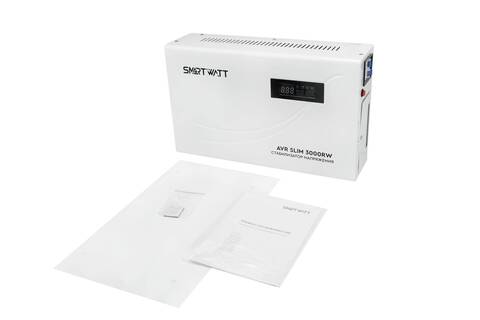 Настенный стабилизатор напряжения SMARTWATT AVR SLIM 3000RW (100W - 260W, 3000VA, 3 кВт, 50 Гц, LED-дисплей, релейный, Н