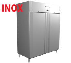 Морозильный шкаф с металлическими дверьми Полюс F1400 Сarboma INOX