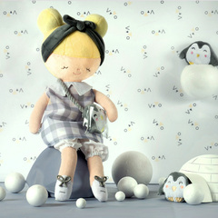 DeCuevas Прогулочная коляска для куклы + кукла 36 см., серия Пингвиненок Пипо, 55 см. (90547)