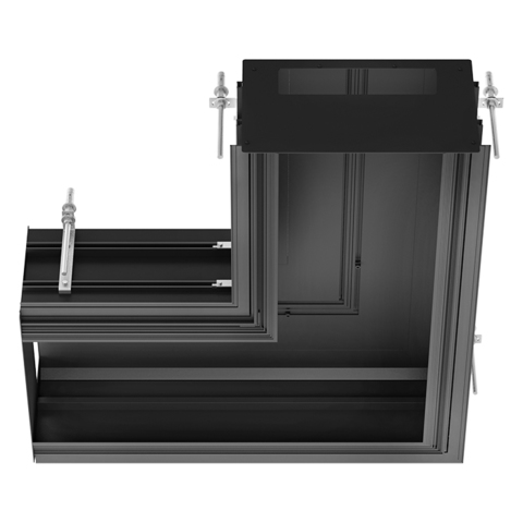 Gessi BINARIO Профиль угловой 740х740 мм., без подготовки под модули, цвет Black XL 61041#299