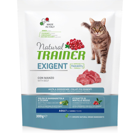 Trainer Natural Exigent сухой корм для привередливых кошек (говядина) 300г