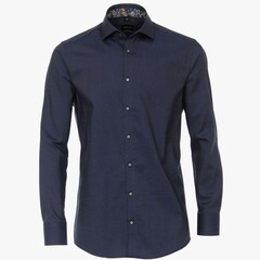 Сорочка Venti Modern Fit 103557500-100 из фактурной ткани темно-синяя