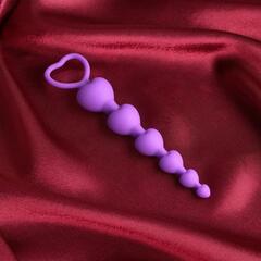 Фиолетовые анальные бусы - 19 см. - 