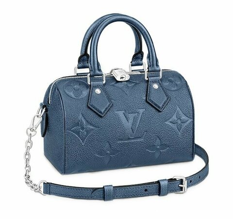 Сумка Louis Vuitton Speedy 20 с плечевым ремнем темно-синий