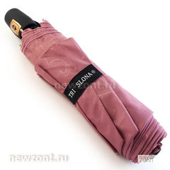 Зонтик автомат 3 Слона L3706 Эпонж пастельно-розовый с узорами