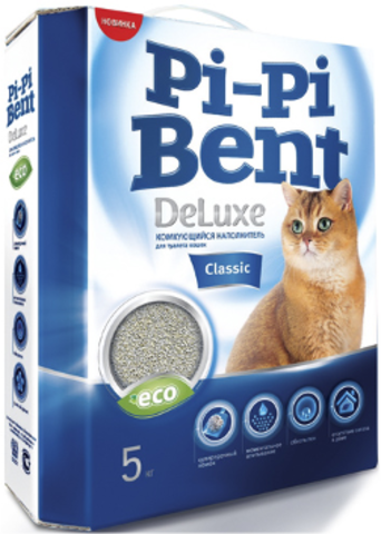 Pi-Pi-Bent DeLuxe Classic наполнитель для кошек комкующийся 5кг