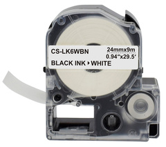 Картридж ленточный Cactus CS-LK6WBN черный для Epson LW700, LW600P, LW1000P, Z700, Z900