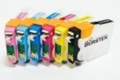 НАНО-картриджи BURSTEN NANO 2 SC3 для EPSON R200/R220/R300/R320 (T0481 - T0487) x 6 штук с патентованным замком-защелкой, модернизированным клапаном, чернильным/воздушными фильтрами тонкой очистки.