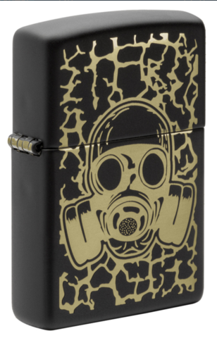 Зажигалка Zippo, цвет латунь/сталь, чёрная, матовая, 38х13х57 мм (Zippo Skull Gas Mask) | Wenger-Victorinox.Ru