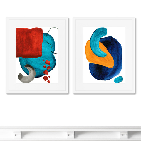Marina Sturm - Набор из 2-х репродукций картин в раме Forms and colors, composition No7, 2021г.