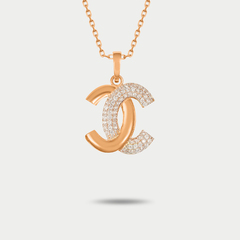 Подвеска из розового золота 585 пробы с фианитами для женщин (арт. 75504)