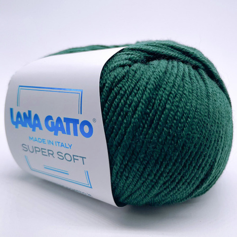 Пряжа Lana Gatto Super Soft 08563 т.зеленый (уп.10 мотков)