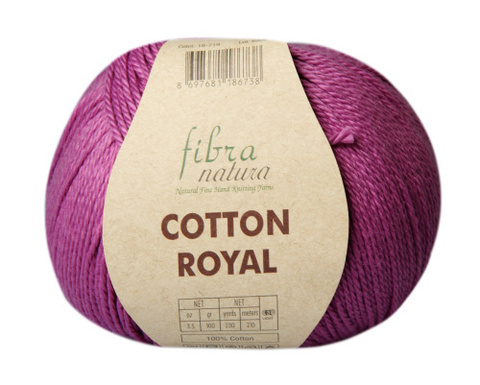 Пряжа Fibra Natura Cotton Royal 728 цикламен (уп. 5 мотков)