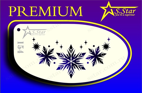Трафарет для аквагрима S.STAR 154 снежинки