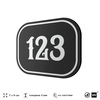 Номерок на дверь квартиры 123, для кабинета, офиса, шильдик 9 х 7 см, черный, Айдентика Технолоджи