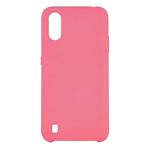 Силиконовый чехол Silicone Cover для Samsung Galaxy A01 (Ярко-розовый)