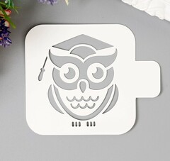 Трафарет пластик "Сова" 9х9 см