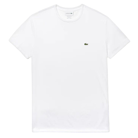 Теннисная футболка Lacoste Men's Crew Neck Pima Cotton Jersey T-shirt - white