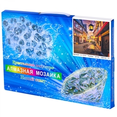 
          Алмазная мозаика Alingar, на подрамнике, с полным заполнением, (глянц) дизайн рамка, 30х40 см, 20 цветов, "Тизая улочка"